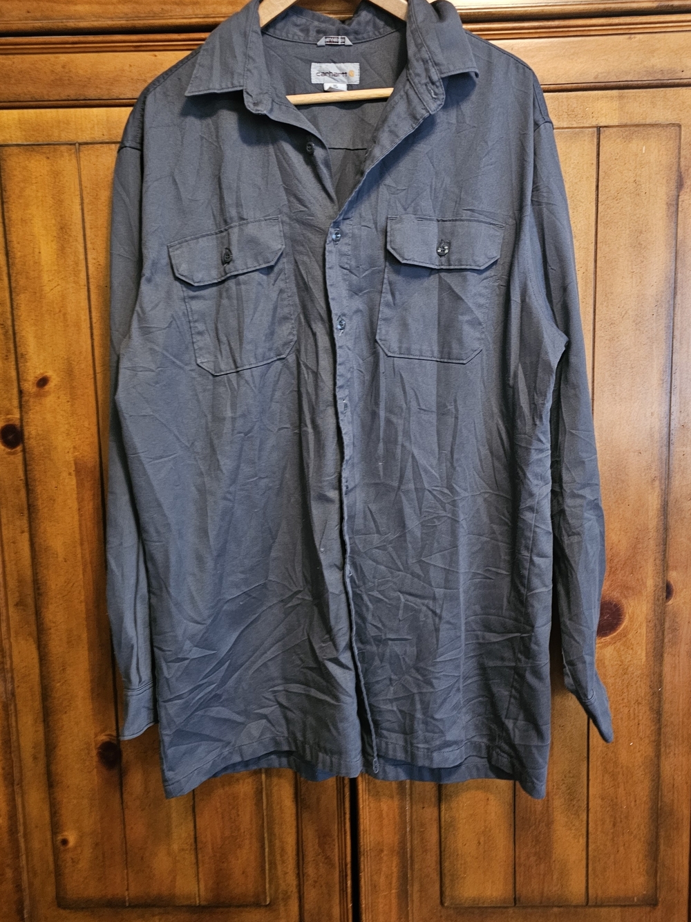 Carhartt Men's Dark Gray Button-Front Utility Shirt Jacket